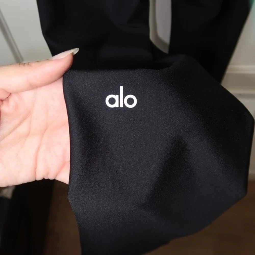 Alo Yoga Black Airlift Disco‎ Daze Onesie Flare Leg Bodysuit Medium W8140R